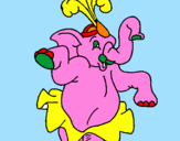 Desenho Elefante a dançar pintado por lucas