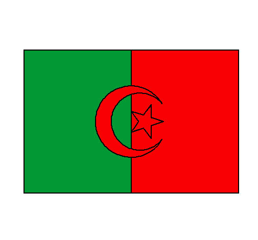 Desenho Argélia pintado por bandeira