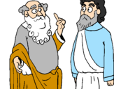 Desenho Sócrates e Platão pintado por Deh