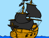 Desenho Barco pintado por Perola Negra