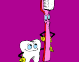Desenho Dentes e escova de dentes pintado por galega ibiara paraiba