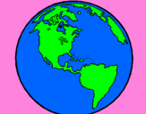 Desenho Planeta terra pintado por jeniffer