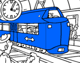 Desenho Estação de caminhos de ferro pintado por matheus