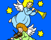 Desenho Anjos musicais pintado por dayane santos