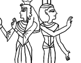 Desenho Pintura da Rainha Nefertari pintado por egito