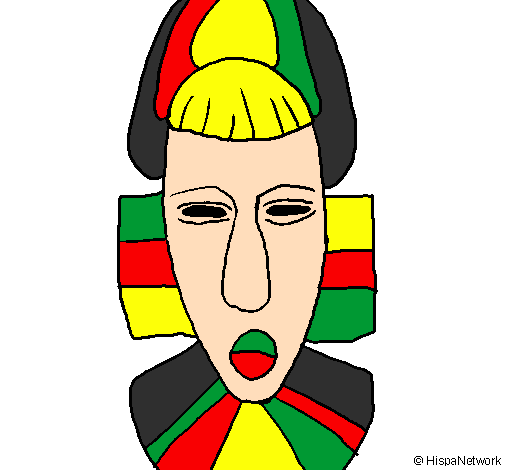 Desenho Máscara africana pintado por bob marlei
