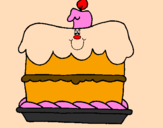 Desenho Bolo de aniversário pintado por bolo