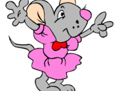 Desenho Rata com vestido pintado por luis