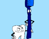 Desenho Dentes e escova de dentes pintado por thuco