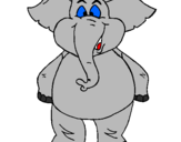Desenho Elefante contente pintado por jaque