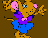 Desenho Rata com vestido pintado por anailza