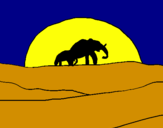 Desenho Elefante ao amanhecer pintado por thuco
