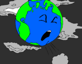 Desenho Terra doente pintado por leidi gaga