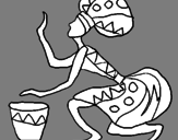 Desenho Mulher com tambor pintado por NEGRO