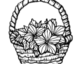 Desenho Cesta de flores 2 pintado por vaso 1