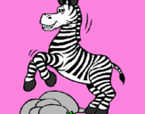 Desenho Zebra a saltar pedras pintado por thais miranda