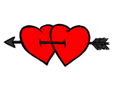 Desenho Dois corações com uma seta pintado por clara sofia araujo 