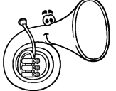Desenho Trompa pintado por instrumentos V