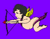 Desenho Cupido a voar pintado por rosane moreira
