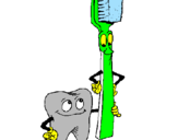 Desenho Dentes e escova de dentes pintado por marcio.h