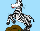 Desenho Zebra a saltar pedras pintado por meu ficou melhor