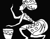 Desenho Mulher com tambor pintado por NEGRO 1