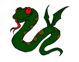 Desenho Serpente com asas pintado por pedro frança rios canário