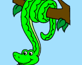 Desenho Serpente pendurada numa árvore pintado por guilherme t