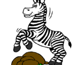 Desenho Zebra a saltar pedras pintado por marilia