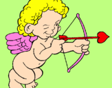 Desenho Cupido a apontar com a seta pintado por alex fontinelly