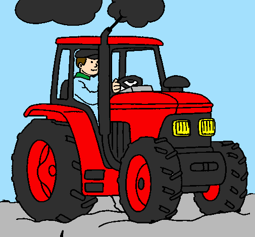 Desenho de Tractor em funcionamento pintado e colorido por Usuário não  registrado o dia 21 de Outobro do 2009