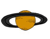 Desenho Saturno pintado por pedro frança rios canário