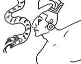 Desenho Serpente e guerreiro pintado por rafaela  kogan