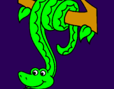 Desenho Serpente pendurada numa árvore pintado por eduardo