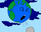 Desenho Terra doente pintado por julia
