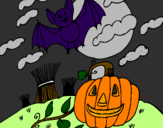 Desenho Paisagem Halloween pintado por priiúh