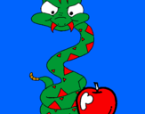 Desenho Serpente e maçã pintado por lybni