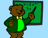 Desenho Professor urso pintado por gabriela