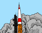 Desenho Lançamento foguete pintado por ga