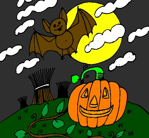 Desenho de Paisagem Halloween para Colorir - Colorir.com
