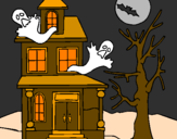 Desenho Casa do terror pintado por priiúh