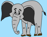Desenho Elefante feliz pintado por silvia