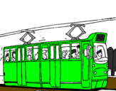 Desenho Eléctrico com passageiros pintado por CARLOS