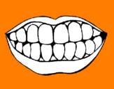 Desenho Boca e dentes pintado por cassia