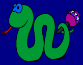 Desenho Serpente cascavel pintado por ana flavia rodrigues