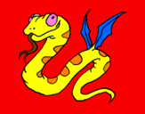 Desenho Serpente com asas pintado por gerson