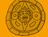Desenho Calendário maia pintado por pédra