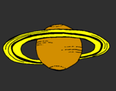 Desenho Saturno pintado por Diogo   