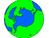 Desenho Planeta terra pintado por rafael silva