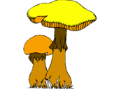 Desenho Cogumelos pintado por pipa